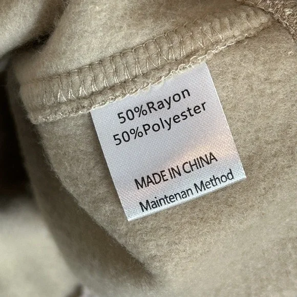 *NWT *Anrabess Women's Full-Zip Hoodie With Collar ~ Khaki~Size Large (MSRP $30) - Picture 13 of 15